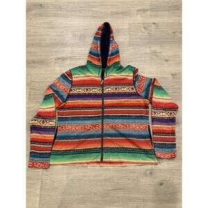 Lauren Ralph Lauren Women Zip Up Hoodie Jacket Size XL Aztec Southwestern Tribal